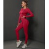  Жіночий жіночий фітнес костюм Crop top+Leggings 05 (ROSSO)