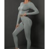  Жіночий жіночий фітнес костюм Crop top+Leggings 05 (SLEET)