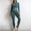 Безшовний комплект для фітнесу Crop top+Leggings melange 09 (HARBOR) Безшовний комплект для фітнесу Crop top+Leggings melange 09 (HARBOR)