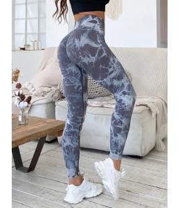 Мраморные бесшовные леггинсы с Пуш-ап для фитнеса Leggings PUSH-UP Marble 02 (GRAFITE WHITE)