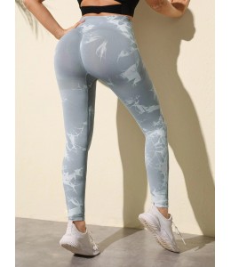 Мраморные бесшовные леггинсы с Пуш-ап для фитнеса Leggings PUSH-UP Marble 02 (SLEET WHITE)