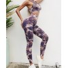 Мраморный фитнес костюм Топ с леггинсами Пуш-ап Bra+Leggings marble 03 (BLUE)