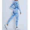 Мармуровий фітнес костюм рашгард з легінсами Пуш-ап Crop top+Leggings 03 (BONY BLUE) Мармуровий фітнес костюм рашгард з легінсами Пуш-ап Crop top+Leggings 03 (BONY BLUE)