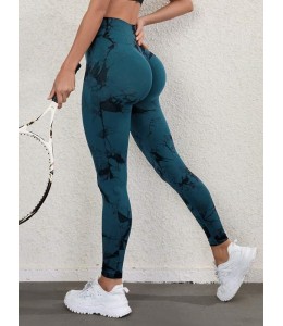 Мраморные бесшовные леггинсы с Пуш-ап для фитнеса Leggings PUSH-UP Marble 02 (HARBOR BLACK)