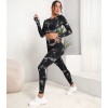 Мармуровий фітнес костюм рашгард з легінсами Пуш-ап Crop top+Leggings 03 (BLACK GRAY) Мармуровий фітнес костюм рашгард з легінсами Пуш-ап Crop top+Leggings 03 (BLACK GRAY)