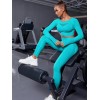 Женский бесшовный костюм для фитнеса Crop top+Leggings melange 11 (BISCAY GREEN)