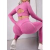 Жіночий костюм для фітнесу Crop top+Leggings melange 11 (FUXIA) Жіночий костюм для фітнесу Crop top+Leggings melange 11 (FUXIA)
