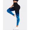 Бесшовные леггинсы для фитнеса и спорта  Leggings Push Up Color 02 (BLACK/BLUE)