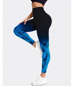 Бесшовные леггинсы для фитнеса и спорта  Leggings Push Up Color 02 (BLACK/BLUE)