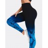 Бесшовные леггинсы для фитнеса и спорта  Leggings Push Up Color 02 (BLACK/BLUE)