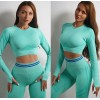 Безшовний комплект для фітнесу Crop top+Leggings melange 09 (BISCAY GREEN) Безшовний комплект для фітнесу Crop top+Leggings melange 09 (BISCAY GREEN)