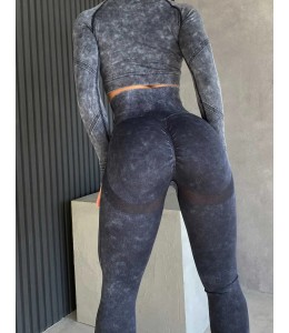 Бесшовные женские леггинсы с Пуш-ап для фитнеса Leggings Push up 04 (BLACK)