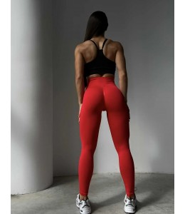 Бесшовные женские леггинсы для фитнеса и йоги  Leggings Push Up 02 (ROSSO)