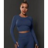 Безшовний рашгард для фітнесу та йоги Crop Top model 05 (NAVI) Безшовний рашгард для фітнесу та йоги Crop Top model 05 (NAVI)