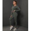 Бесшовный женский фитнес костюм Crop top+Leggings 05 (GRAFIT)