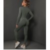 Бесшовный женский фитнес костюм Crop top+Leggings 05 (GRAFIT)