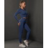  Жіночий жіночий фітнес костюм Crop top+Leggings 05 (NAVI)