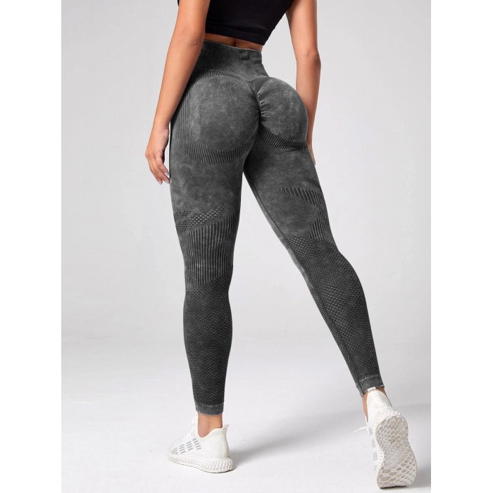 Безшовні легінси з подвійним Пуш-Ап для спорту Leggings Push up NET 12 (BLACK)