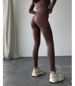 Плотные женские бесшовные леггинсы GIULIA Leggings 02 (DEEP TAUPE)