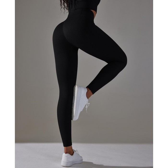 Безшовні жакардові легінси з ефектом накладних швів Leggings Touch 14 (BLACK) Безшовні жакардові легінси з ефектом накладних швів Leggings Touch 14 (BLACK)