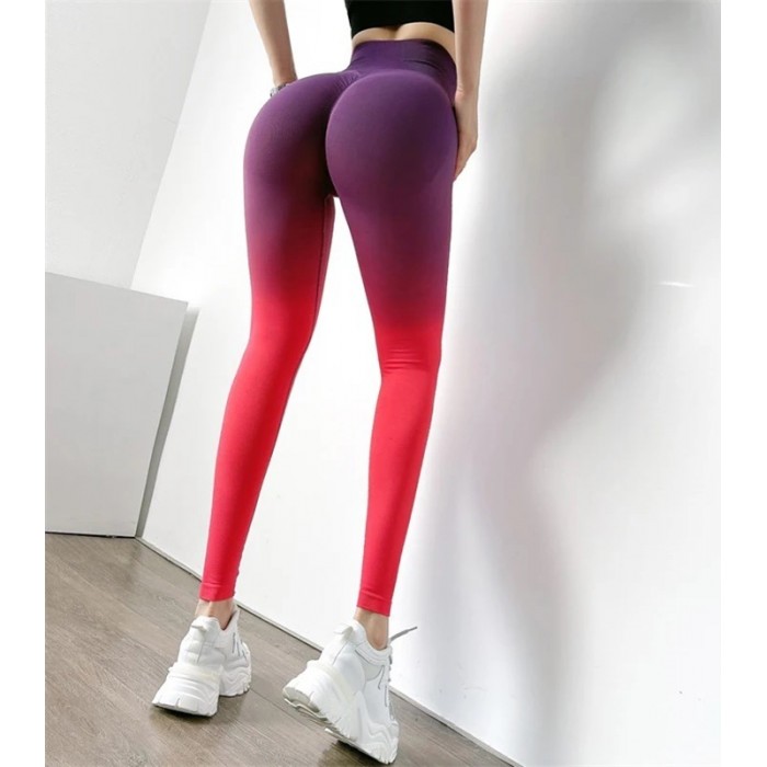 Безшовні легінси для фітнесу омбре Пуш-Ап Leggings PUSH-UP model 15 (RED) Безшовні легінси для фітнесу омбре Пуш-Ап Leggings PUSH-UP model 15 (RED)