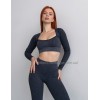 Жіночий безшовний комплект в рубчик Leggings Rib + Crop Top 17 (Nero) Жіночий безшовний комплект в рубчик Leggings Rib + Crop Top 17 (Nero)