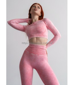 Костюм для фитнеса рашгард с леггинсами Пуш-ап Crop top+Leggings 04 (Blossom)