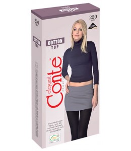 Теплые колготки с низкой талией Conte COTTON Top 250 den
