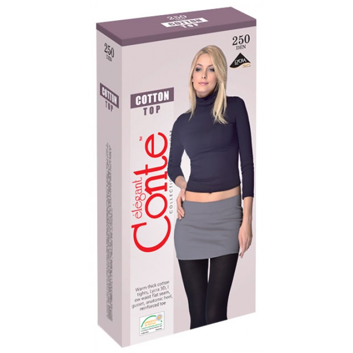 Теплые колготки с низкой талией Conte COTTON Top 250 den Теплые колготки с низкой талией Conte COTTON Top 250 den